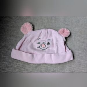 Pink Baby Hat with Embroidered Face and Ears